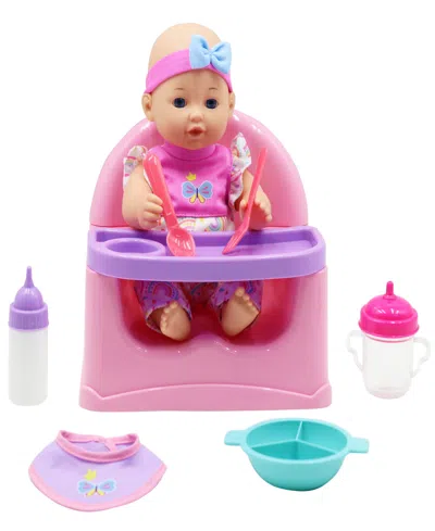 Dream Collection Feeding Fun Baby Doll Gi-go Dolls, Kids 7 Piece Playset In Multi
