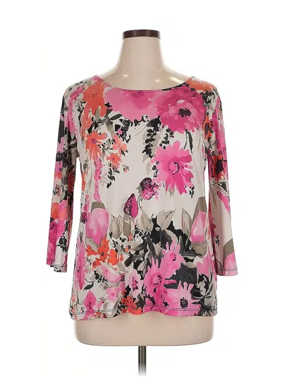 Pre-owned Dream Dance By Line Art 3/4 Sleeve Blouse In Pink