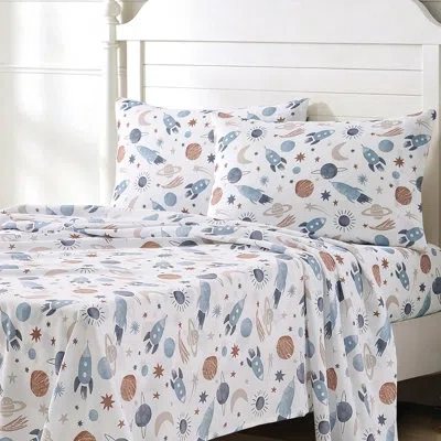 Dream Factory Milky Way Twin Sheet Set, Blue