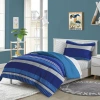 Dream Factory Rugby Stripe 5 Piece Comforter Set In Blue