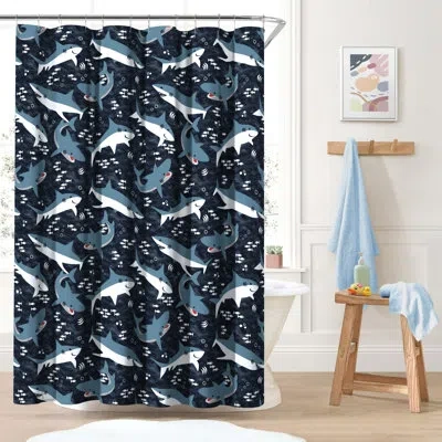 Dream Factory Sharks  Shower Curtain 72 X 72 Blue