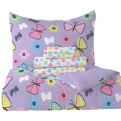 Dream Factory Sweet Butterfly Comforter Set Multi Color In Multi-color