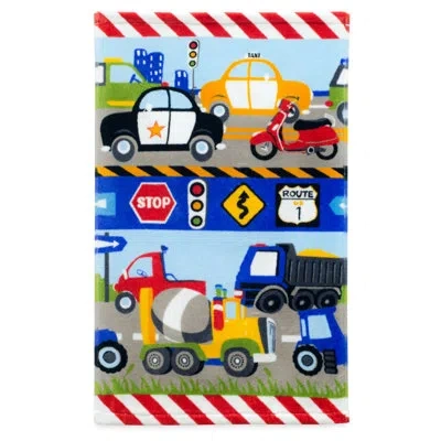 Dream Factory Trains And Trucks 100% Cotton Midweight Hand Towel In Yellow