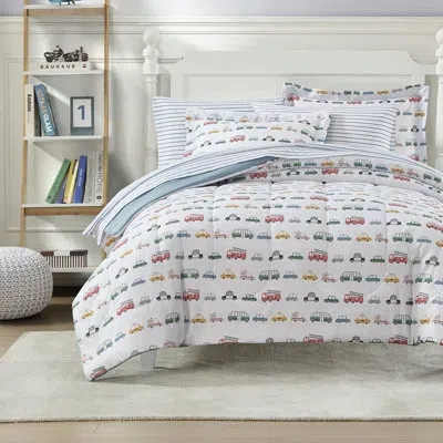 Dream Factory Transportation Twin Bed In A Bag Set, Blue In Multi