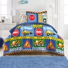 Dream Factory Under Cnstructn Navy Microfiber Reversible Comforter Set In Navy
