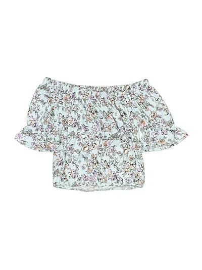 Pre-owned Dream Girl Kids' Short Sleeve Blouse In White