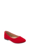Dream Pairs Kids' Ballerina Flat In Red/suede
