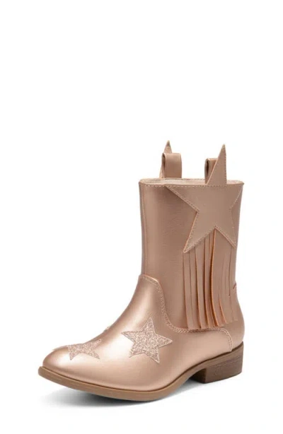 Dream Pairs Kids' Western Boot In Rose Gold