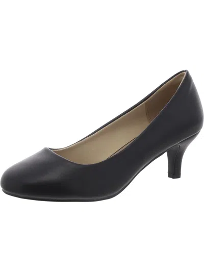 Dream Pairs Luvly Womens Padded Insole Slip On Kitten Heels In Multi