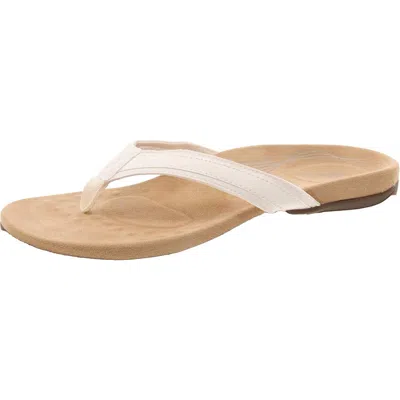Dream Pairs Womens Faux Leather Slip On Thong Sandals In White