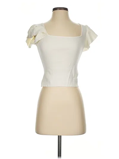 Pre-owned Dreamers By Debut Short Sleeve Top Ivory Sweetheart Neckline Tops