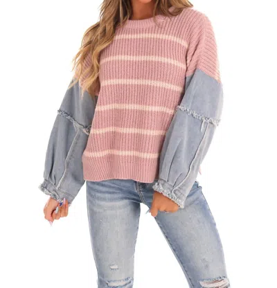 Dreamers Chill Chaser Stripe Sweater In Lavender In Purple