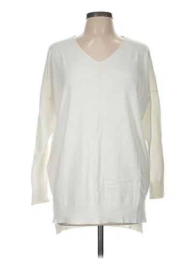 Pre-owned Dreamers Long Sleeve Top Ivory V Neck Tops In White