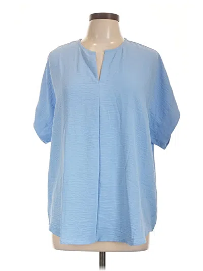 Pre-owned Dreamers Short Sleeve Blouse In Blue