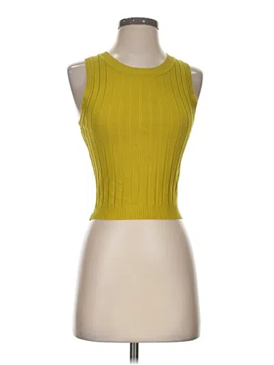 Pre-owned Dreamers Tank Top Yellow Halter Neckline Tops
