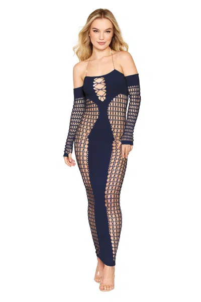 Dreamgirl Bodystocking Gown - One Size - Denim In Blue
