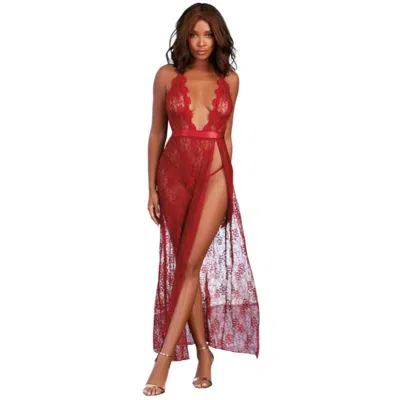 Dreamgirl Gown, G-string - Small - Garnet In Brown