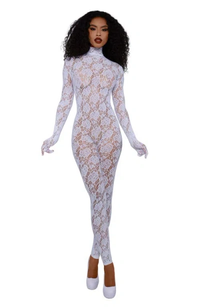 Dreamgirl Lace Bodystocking In White