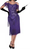 Dreamgirl Miss Ritz Flapper Dress In Purple In Purple