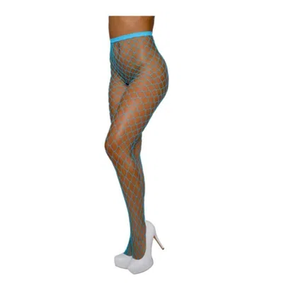 Dreamgirl Pantyhose Fence Net - Os - Neon Blue