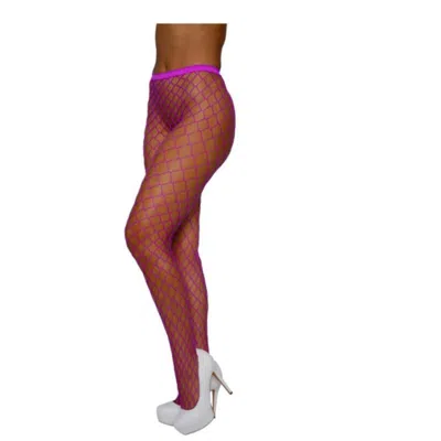 Dreamgirl Pantyhose Fence Net - Os - Neon Magenta In Pink