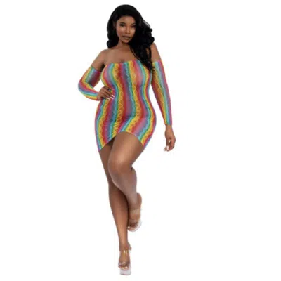Dreamgirl Rainbow Mini With Arm Warmers - Qs - Rainbow In Multi