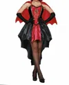 Dreamgirl Women's Drop Dead Beautiful Vampire Costume In Red/black In Red