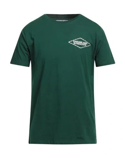 Dreamland Syndicate Man T-shirt Dark Green Size Xl Organic Cotton