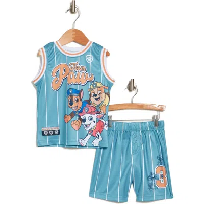 Dreamwave Kids' Basketball Tank & Shorts Set In Blue/green