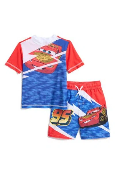 Dreamwave Kids' Cars Rashguard & Swim Shorts Set In Blue