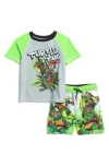 Dreamwave Kids' Teenage Mutant Ninja Turtles Rashguard & Swim Shorts Set In Green