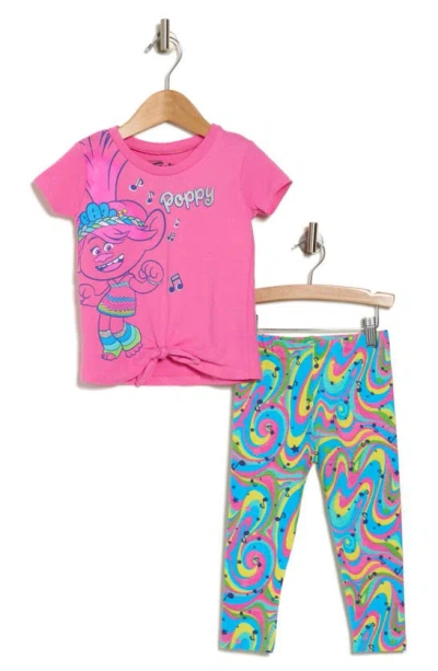 Dreamwave Kids' Trolls T-shirt & Pants Set In Pink