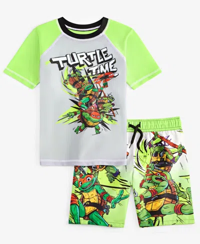 Dreamwave Babies' Little Boys Tmnt Rash Guard & Swim Trunks Two-piece Swimsuit In Green