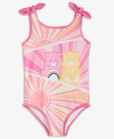 Dreamwave Kids' Little Girls Care Bears One-piece Swimsuit In Pink