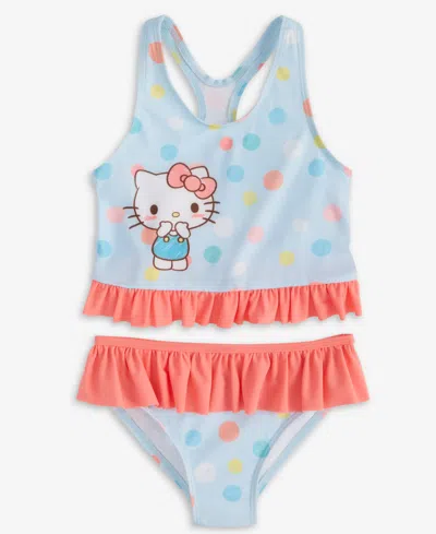Dreamwave Kids' Little Girls Hello Kitty Two-piece Swimsuit In Blue