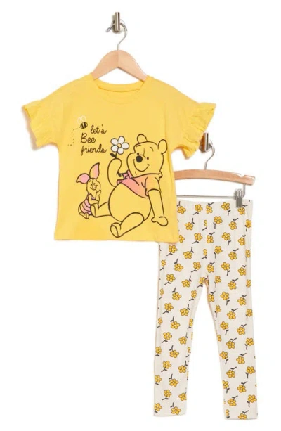 Dreamwave X Disney® Kids' Winnie The Pooh Fitted Two-piece Cotton Pajamas In Multi