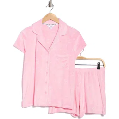 Dreamwear Halloween Embossed Velour Short Pajamas In Pink