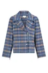 Dref By D Women's Beech Jacket - Blue Check In Blue