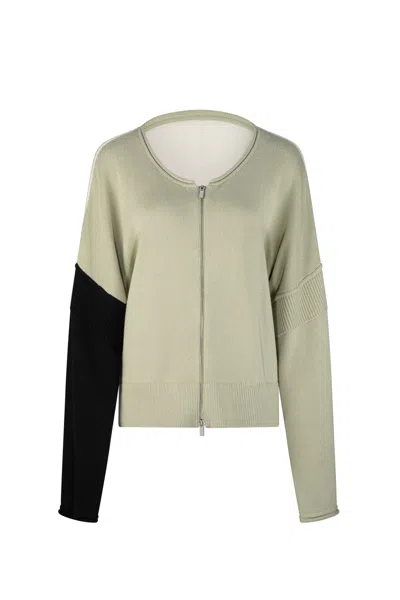 Dref By D Women's Corfu Bamboo Cotton Cardi - Sage / Ivory In Green/white