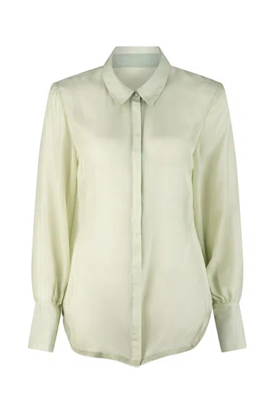 Dref By D Women's Green Gabriel Pure Silk Shirt - Avocado