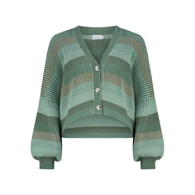 Dref By D Women's Green Gelato Cardigan - Sweet Pea Stripe