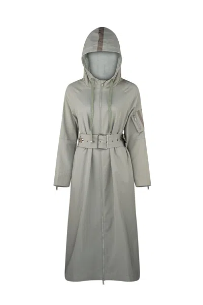 Dref By D Women's Green Helene Hooded Trench Coat - Pale Moss
