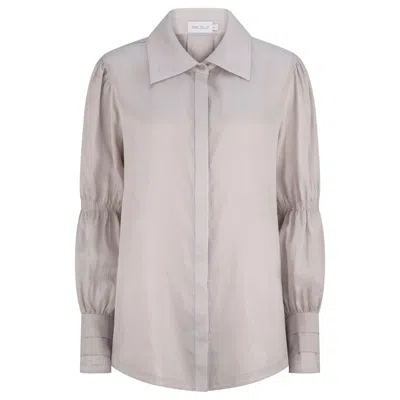 Dref By D Women's Neutrals Mira Shirt - Stone In Blue/orange