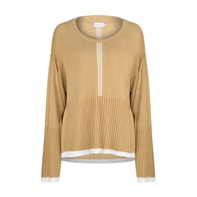 Dref By D Women's Obsessed Jumper - Gold / Ice Cream Stripe