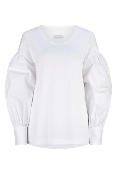 Dref By D Women's Sherry Balloon Sleeve Top - White