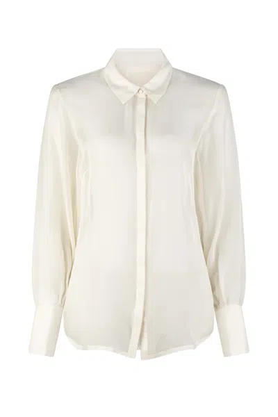 Dref By D Women's White Gabriel Pure Silk Shirt - Ivory