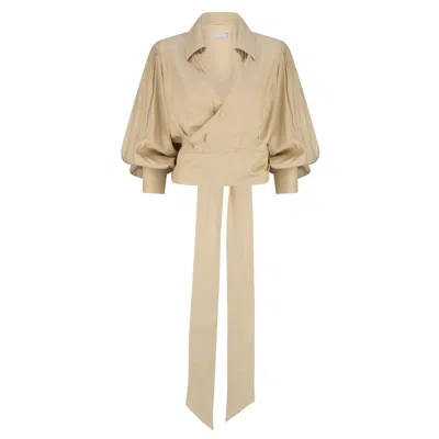 Dref By D Women's Yellow / Orange Cosmo Wrap Top - Butter In Yellow/orange