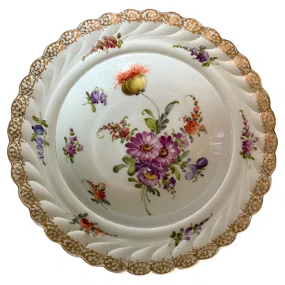 Pre-owned Dresden Porcelain Napoleon Iii Dresden Plate Donath Co End 19th Century In Brown