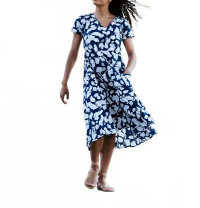 Dress Addict Jazy Midi Dress In White/navy In Blue