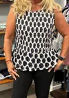 Dress Addict Lou Sleeveless Top In Black & White In Multi